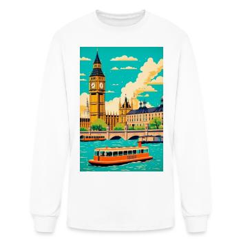 Vintage London Poster - Men's Long Sleeve T-Shirt - white - Front