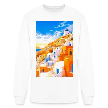 Vintage Santorini Poster - Men's Long Sleeve T-Shirt - white - Front