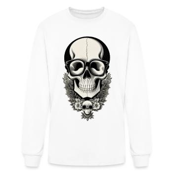 Optics Skull - Men's Long Sleeve T-Shirt - white - Front