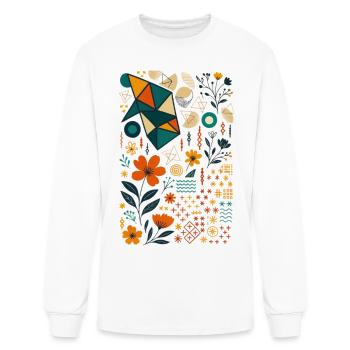 Fusion de jardin géométrique - T-shirt à manches longues Homme - blanc - Devant
