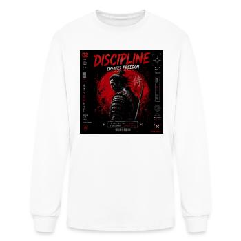 Discipline Creates Freedom Samurai - Men's Long Sleeve T-Shirt - white - Front