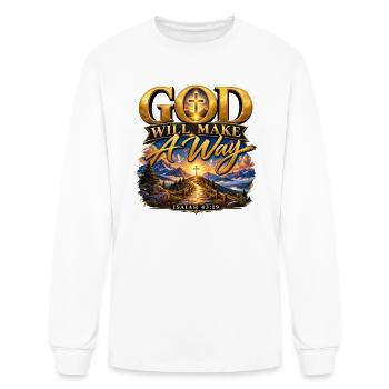 God Will Make A Way – Isaiah 43:19 - Men's Long Sleeve T-Shirt - white - Front