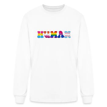Human LGBT Flag Transgender Lesbian Gay Pride - Men's Long Sleeve T-Shirt - white - Front