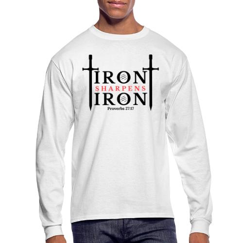 Iron Sharpens Iron - Proverbs 27:17 (Black & Red) - Men's Long Sleeve T-Shirt