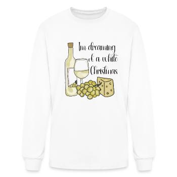 I'm dreaming of a white xmas; white wine drinker; - Men's Long Sleeve T-Shirt - white - Front