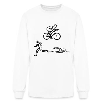 Triathlet Drawing - Men's Long Sleeve T-Shirt - white - Front