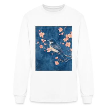 Bluebird and Plum Blossoms - Men's Long Sleeve T-Shirt - white - Front