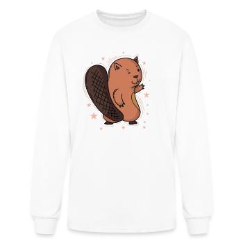 Beaver sexy Pose - Men's Long Sleeve T-Shirt - white - Front