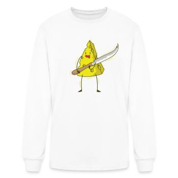 Piece of Cheese with Cheese Knife - Men's Long Sleeve T-Shirt - white - Front