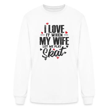 I Love it when my Wife let me play Skat - Men's Long Sleeve T-Shirt - white - Front