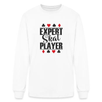 Expert Skat Player Card Game Stimulus - Men's Long Sleeve T-Shirt - white - Front