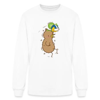 Kiwi plays Volleyball Bird and Fruit - Men's Long Sleeve T-Shirt - white - Front