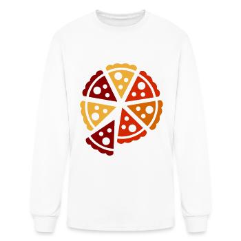 Round tasty pieces of pizza cliparts - Men's Long Sleeve T-Shirt - white - Front