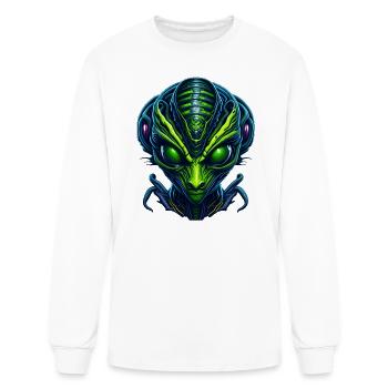 Alien Head - Men's Long Sleeve T-Shirt - white - Front