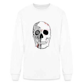 Hypnotize Skull Inverted T Shirt - Men's Long Sleeve T-Shirt - white - Front