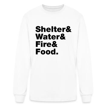 Survival (Shelter & Water & Fire & Food.) - Men's Long Sleeve T-Shirt - white - Front
