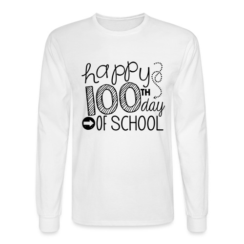 Happy 100th Day of School Arrows Teacher T-shirt - Men's Long Sleeve T-Shirt