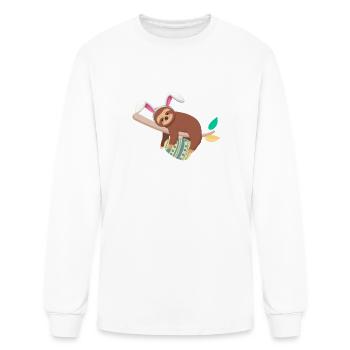 The Easter Sloth With Bunny Ears Easter Bunny - Men's Long Sleeve T-Shirt - white - Front