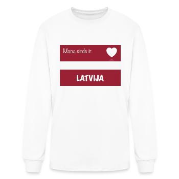 My Heart is Latvia - Men's Long Sleeve T-Shirt - white - Front