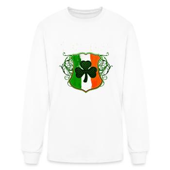 Connor Irish Surname Ireland Flag Shield Shamrock - Men's Long Sleeve T-Shirt - white - Front