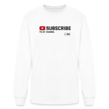 Subscribe to my channel - streamer - Men's Long Sleeve T-Shirt - white - Front