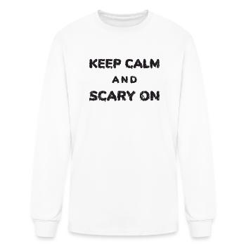 Keep calm and scary on. - scary - Men's Long Sleeve T-Shirt - white - Front