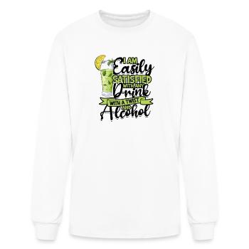 I am easily satisfied with any drink with a twist - Men's Long Sleeve T-Shirt - white - Front