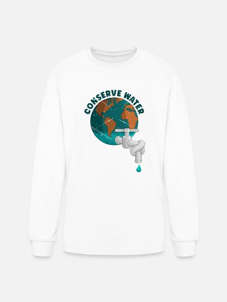 Conserve Water - water - Men's Long Sleeve T-Shirt - white