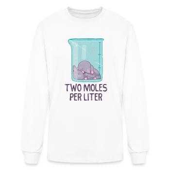 Two moles per liter - moles - Men's Long Sleeve T-Shirt - white - Front