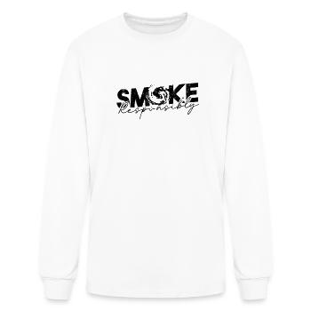 Smoke responsibly - Smoke - Men's Long Sleeve T-Shirt - white - Front