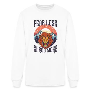Fear less, shred more - Snowboarding - Men's Long Sleeve T-Shirt - white - Front