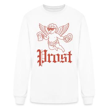 Cherub with Beer and Pretzel Design - Men's Long Sleeve T-Shirt - white - Front