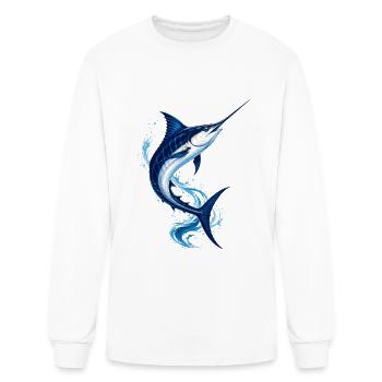 Pêche sportive au Marlin bleu - T-shirt à manches longues Homme - blanc - Devant