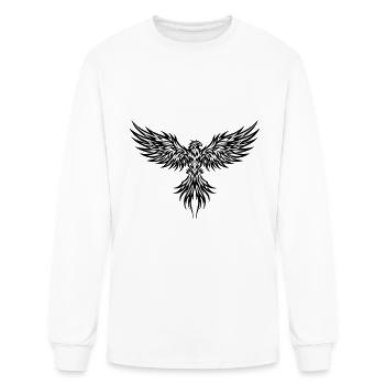 Tribal Phoenix Wings Tattoo Style Graphic - Men's Long Sleeve T-Shirt - white - Front