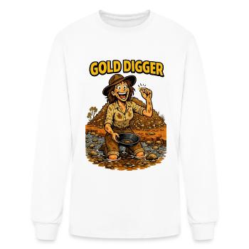 Gold Digger Funny Outback Prospector  - Men's Long Sleeve T-Shirt - white - Front