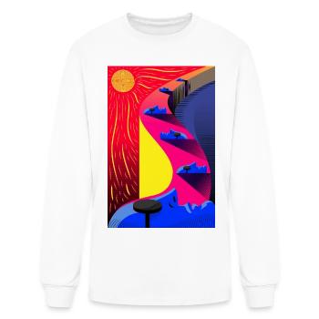 Neon Spiral Sunset Path - Men's Long Sleeve T-Shirt - white - Front