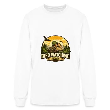 Logo de l’équipe d’observation des oiseaux - T-shirt à manches longues Homme - blanc - Devant