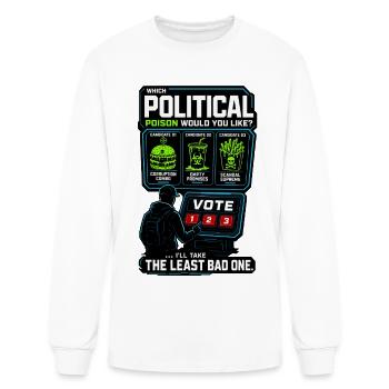 Neon Political Poison Menu Tee - Men's Long Sleeve T-Shirt - white - Front