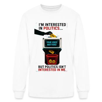 Votre voix compte : l’apathie en politique - T-shirt à manches longues Homme - blanc - Devant
