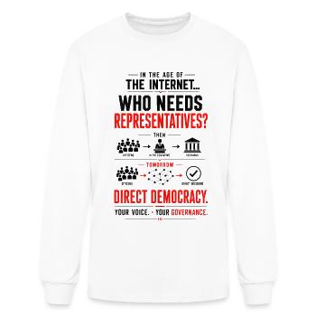 Direct Democracy: Your Voice, Governance - Men's Long Sleeve T-Shirt - white - Front