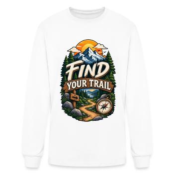 Find Your Trail - Men's Long Sleeve T-Shirt - white - Front