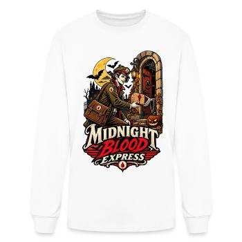Midnight Blood Express — Vampire Courier Halloween - Men's Long Sleeve T-Shirt - white - Front