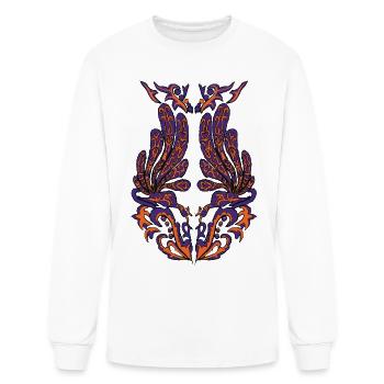 peacock pair pattern - Men's Long Sleeve T-Shirt - white - Front