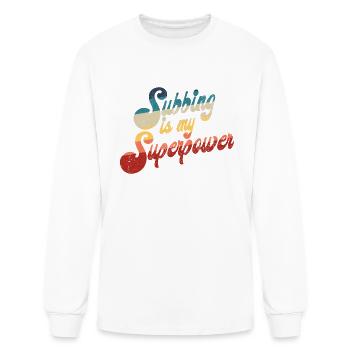 Subbing Is My Superpower Retro Sub Teachersubbing - Men's Long Sleeve T-Shirt - white - Front