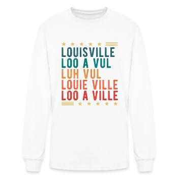 Retro Style Louisville Kentucky Skyline - Men's Long Sleeve T-Shirt - white - Front