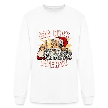 Santa Big Nick Energy Funny Christmas - Men's Long Sleeve T-Shirt - white - Front