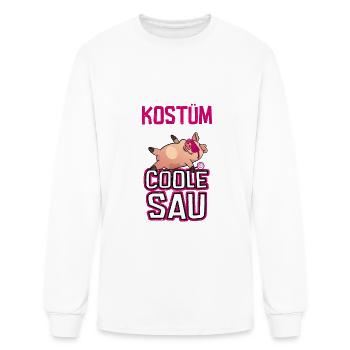 Carnival costume cool horny pig - Men's Long Sleeve T-Shirt - white - Front