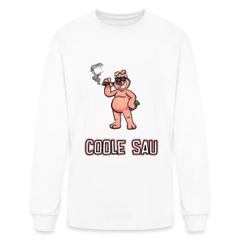 Carnival costume cool horny pig with cigar - Men's Long Sleeve T-Shirt - white - Front