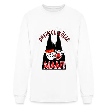 Carnival costume Dreimol Kölle Alaaf Herz Cologne - Men's Long Sleeve T-Shirt - white - Front