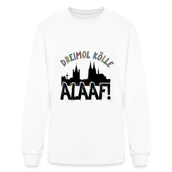 Carnival costume Dreimol Kölle Alaaf Herz Cologne - Men's Long Sleeve T-Shirt - white - Front